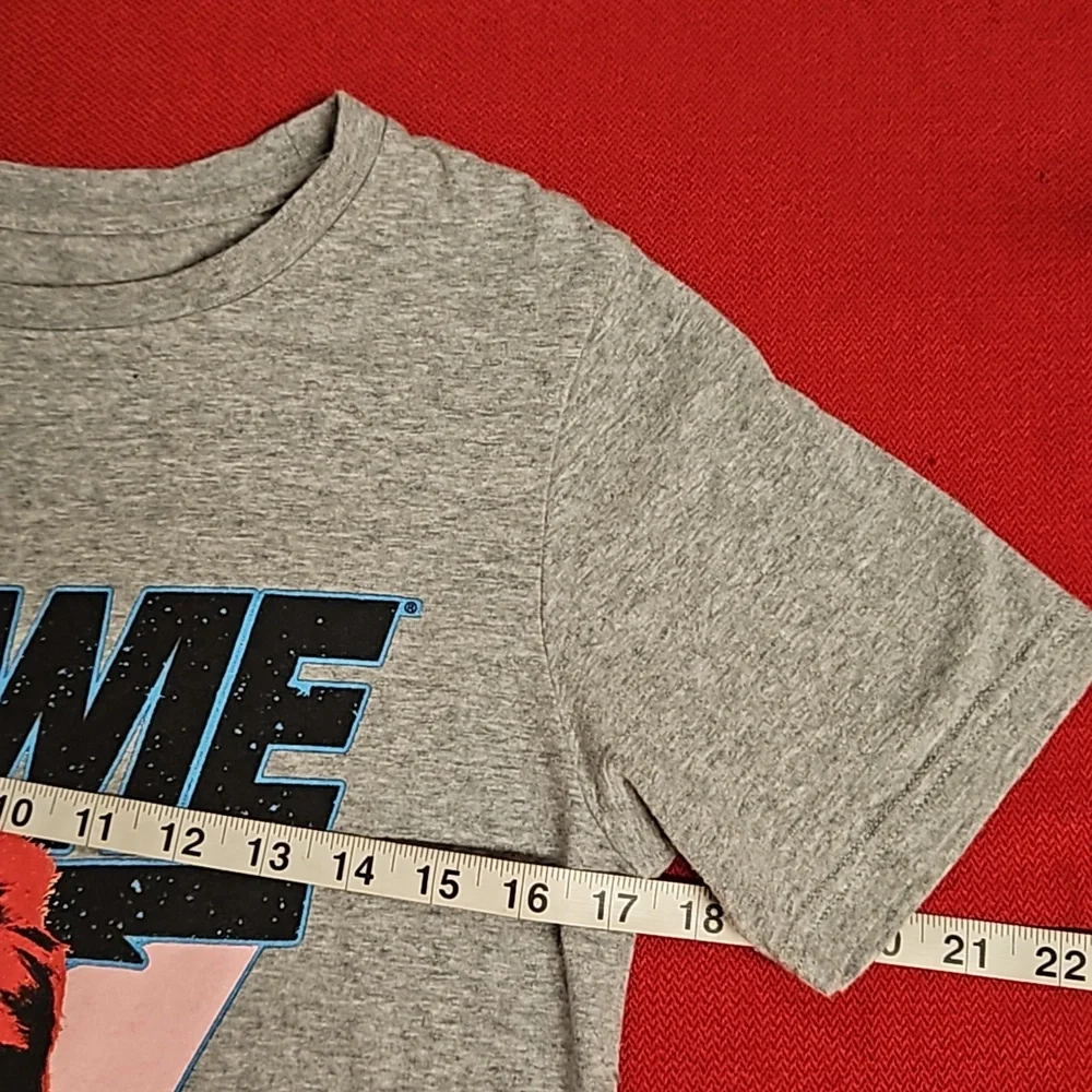 David Bowie distressed gray short sleeve graphic tee Small Ziggy Stardust - Picture 5 of 7